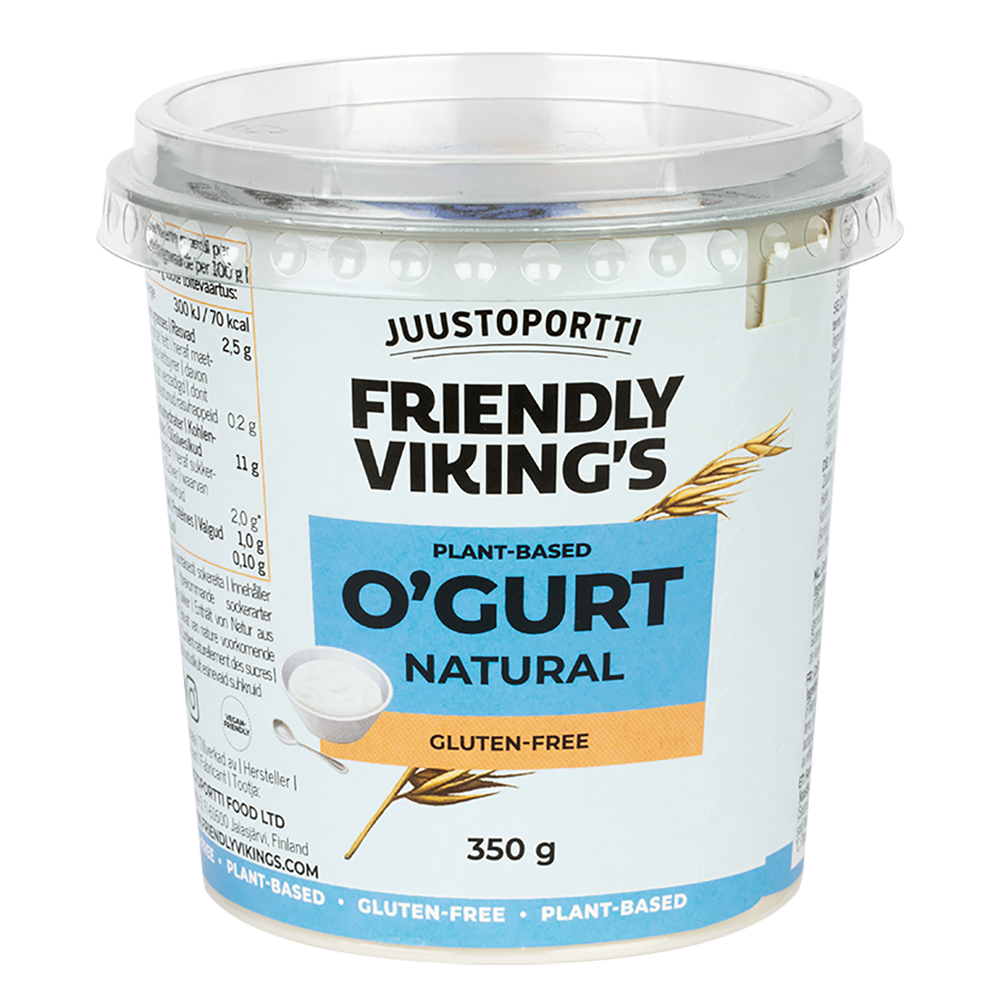 Juustoportti Friendly Viking's O'gurt hapatettu kauravälipala maustamaton 350 g
