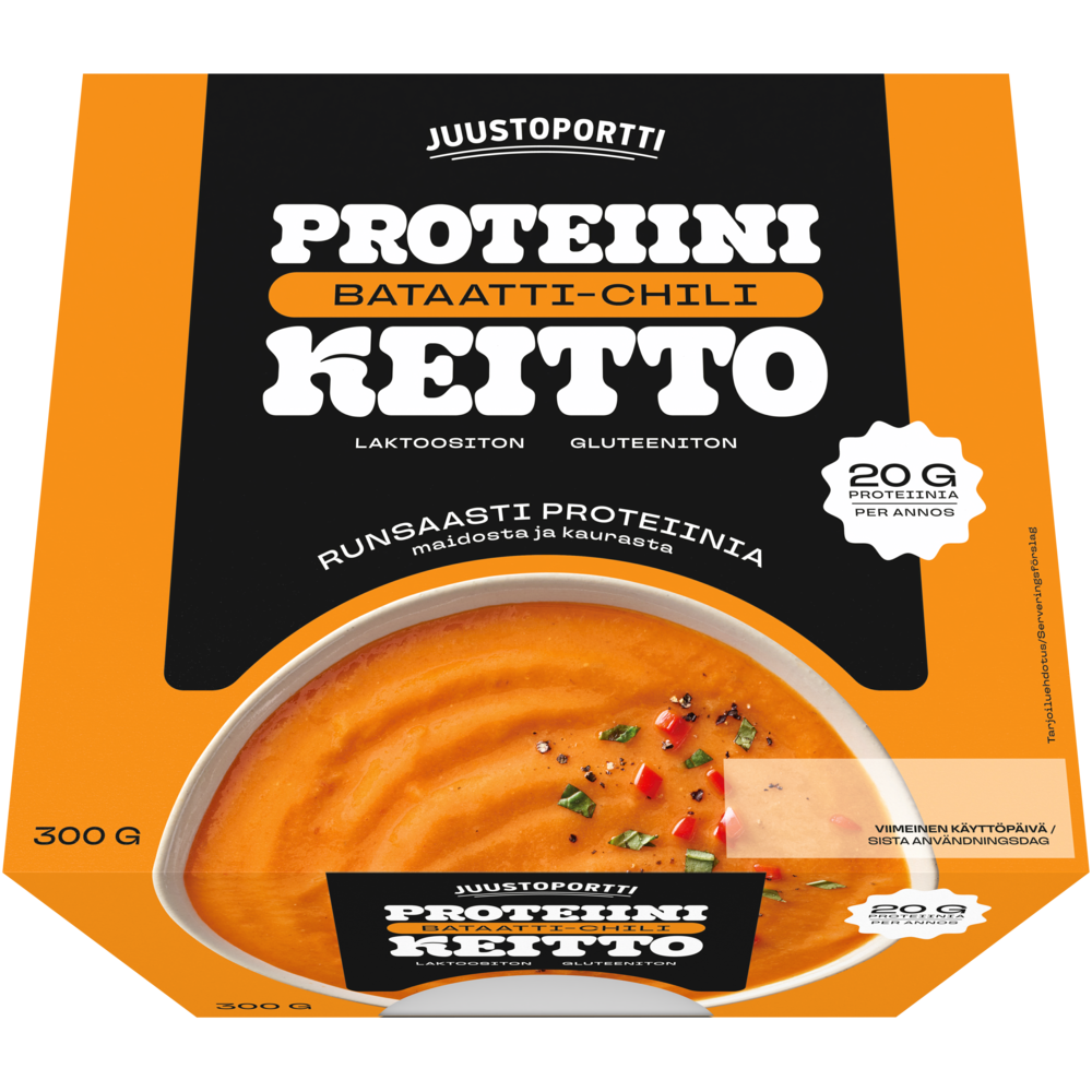 Juustoportti Proteiini-bataatti-chilikeitto 300 g laktoositon gluteeniton