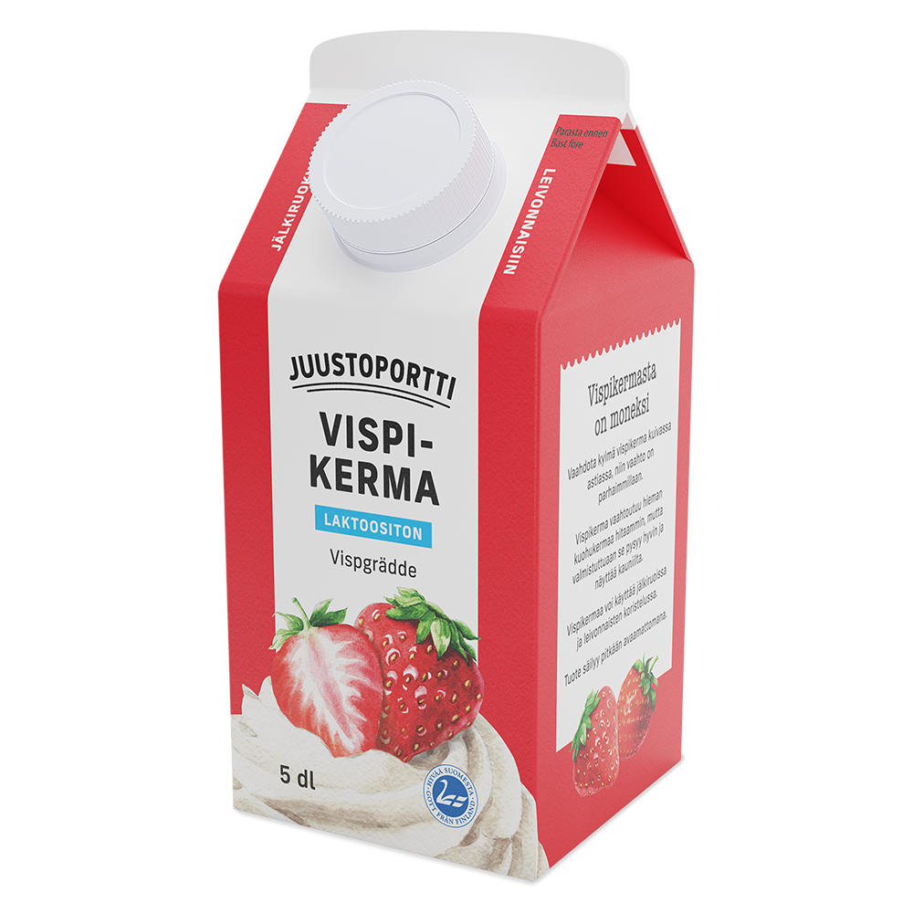 Juustoportti Vispikerma 5 dl laktoositon UHT