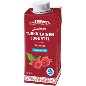 Juustoportti Juotava turkkilainen jogurtti 250 ml vadelma laktoositon