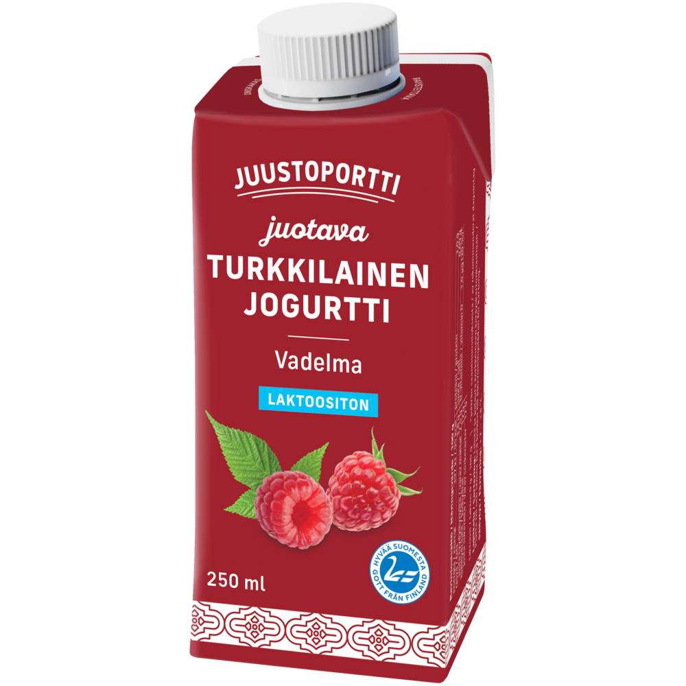 Juustoportti Juotava turkkilainen jogurtti 250 ml vadelma laktoositon