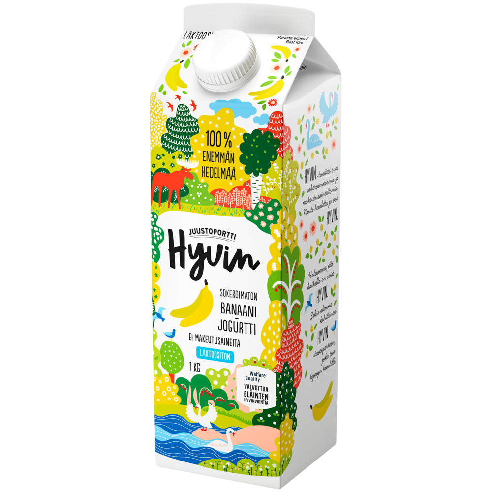 Juustoportti Hyvin sokeroimaton jogurtti 1 kg banaani laktoositon