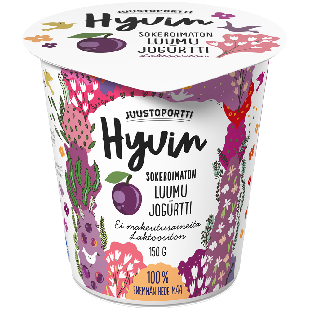 Juustoportti Hyvin sokeroimaton jogurtti 150 g luumu laktoositon