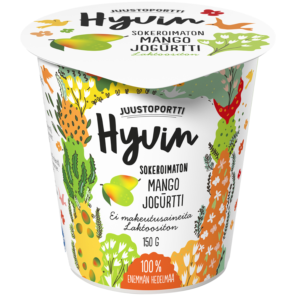 Juustoportti Hyvin sokeroimaton jogurtti 150 g mango laktoositon