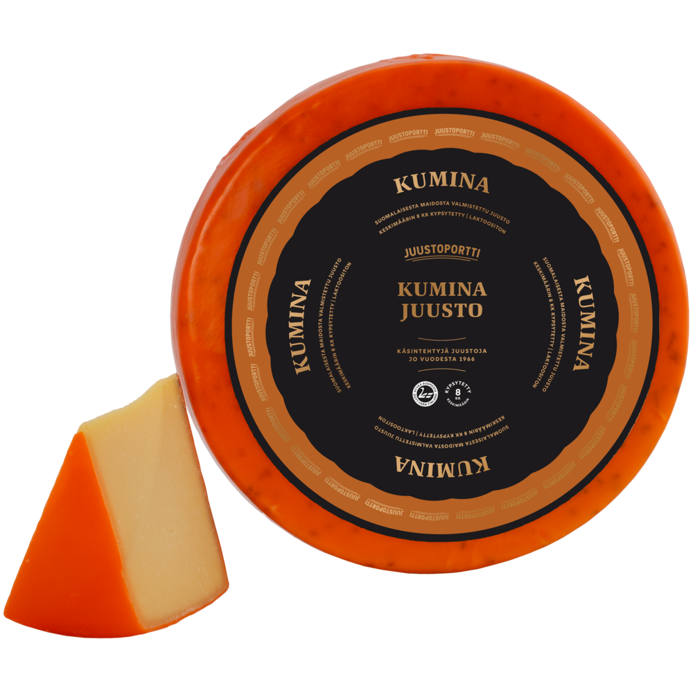 Juustoportti Kuminajuusto noin 5 kg kiekko