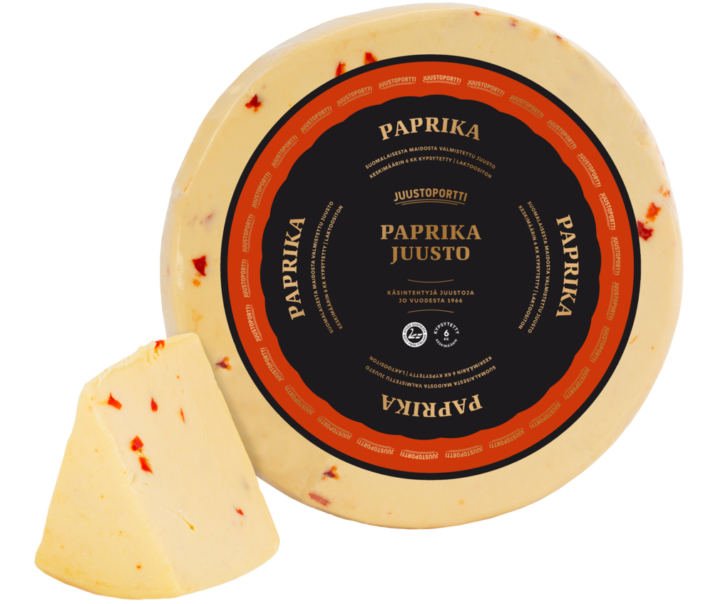 Juustoportti Paprikajuusto noin 5 kg kiekko